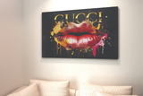 Gucci Lips Fashion Wall Art