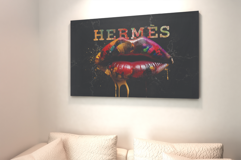 Hermes Lips Fashion Wall Art