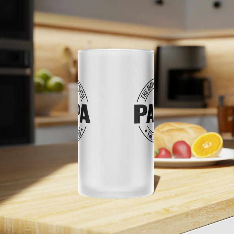 Papa The Man The Myth The Legend | Frosted Glass Beer Mug