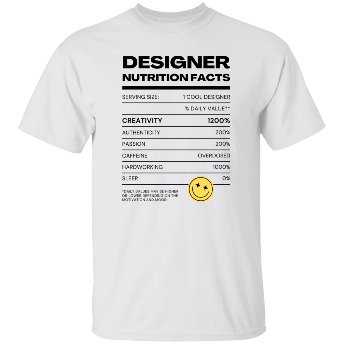 Designer Nutrition Facts | T-shirt