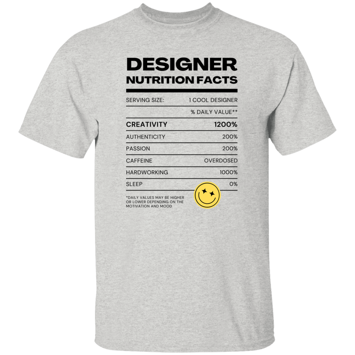 Designer Nutrition Facts | T-shirt