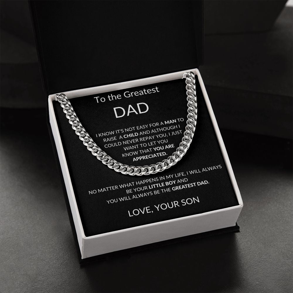 To the Greatest Dad - Cuban Necklace from Son