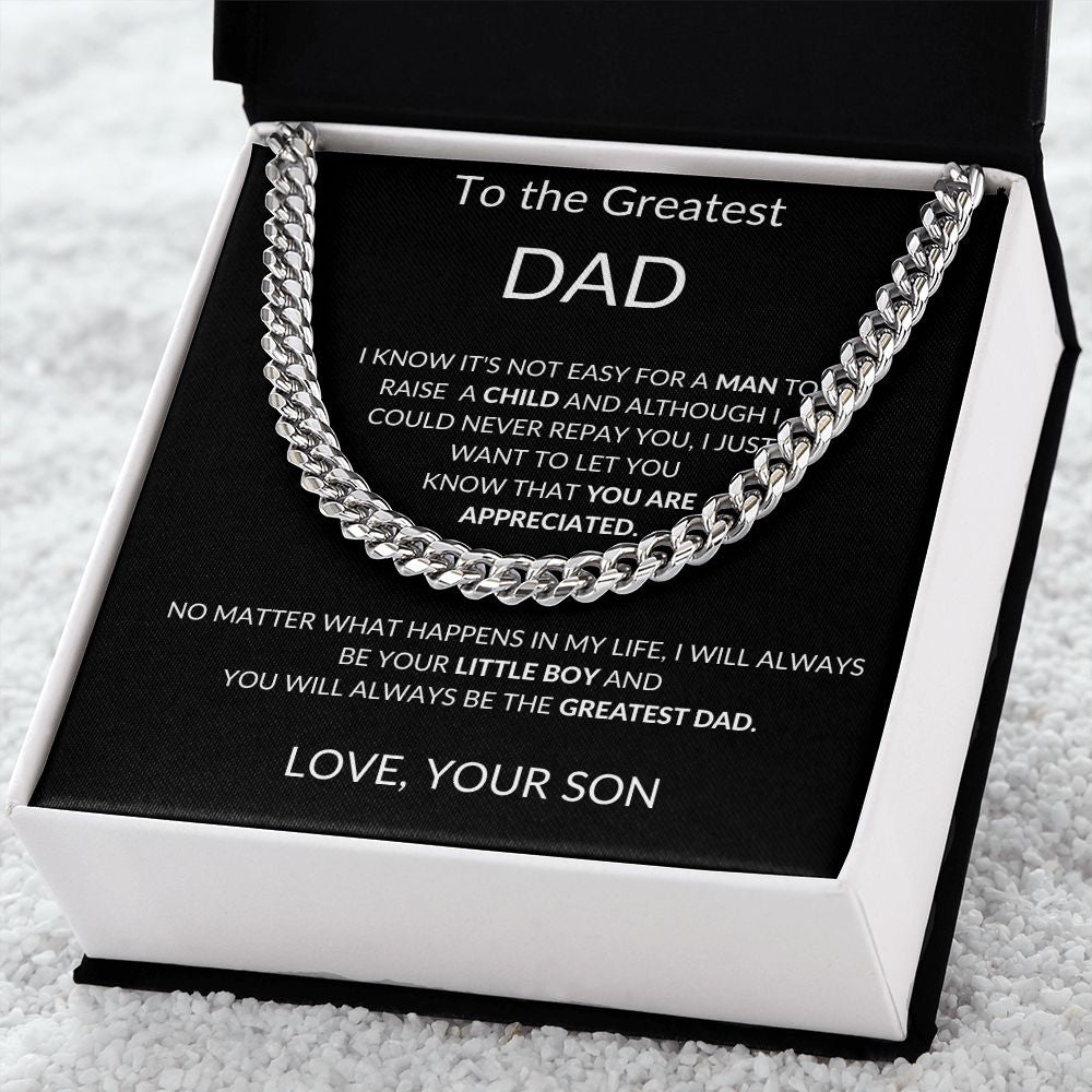 To the Greatest Dad - Cuban Necklace from Son