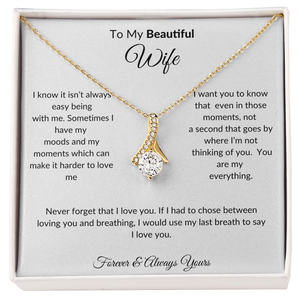 To My Beautiful Wife-"I know it's not easy" Alluring Beauty Necklace