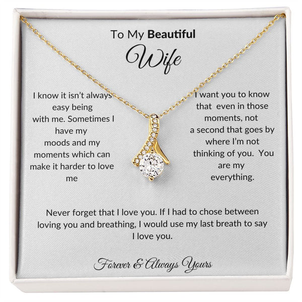 To My Beautiful Wife-"I know it's not easy" Alluring Beauty Necklace