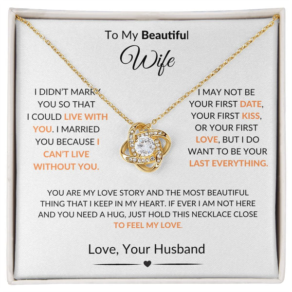 To My Beautiful Wife | Love Knot Necklace
