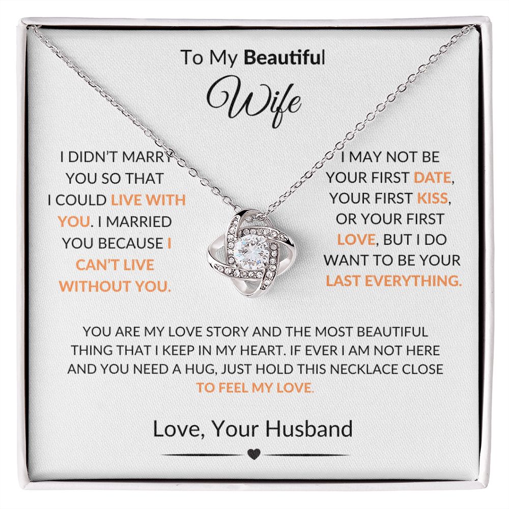 To My Beautiful Wife | Love Knot Necklace