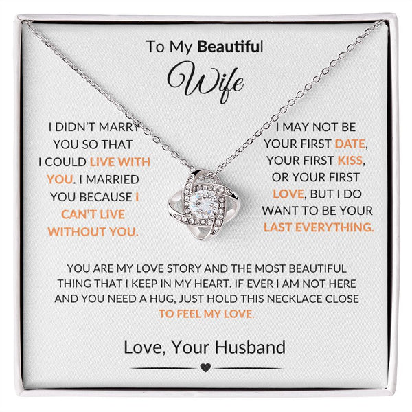 To My Beautiful Wife | Love Knot Necklace