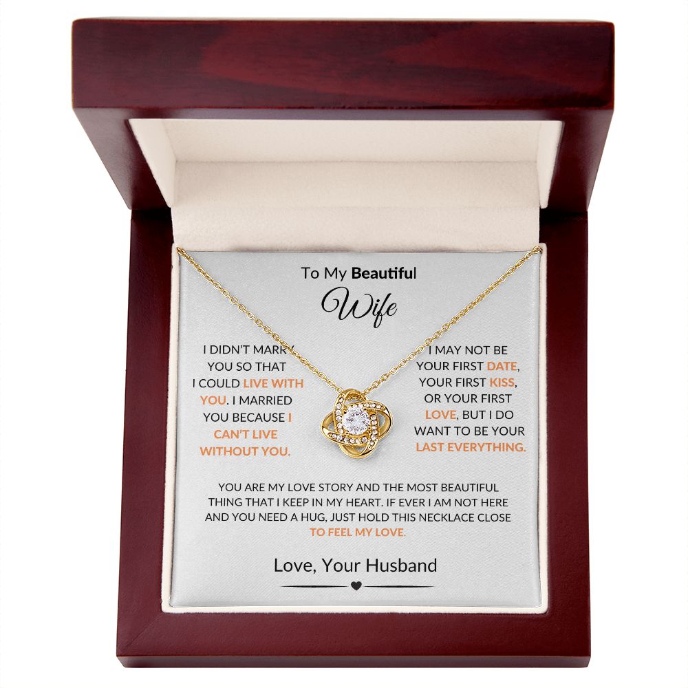 To My Beautiful Wife | Love Knot Necklace
