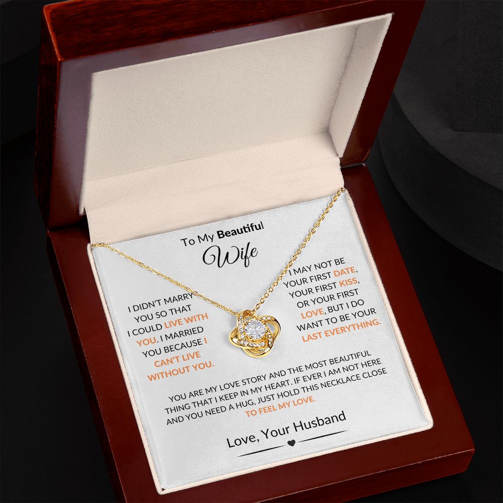 To My Beautiful Wife | Love Knot Necklace