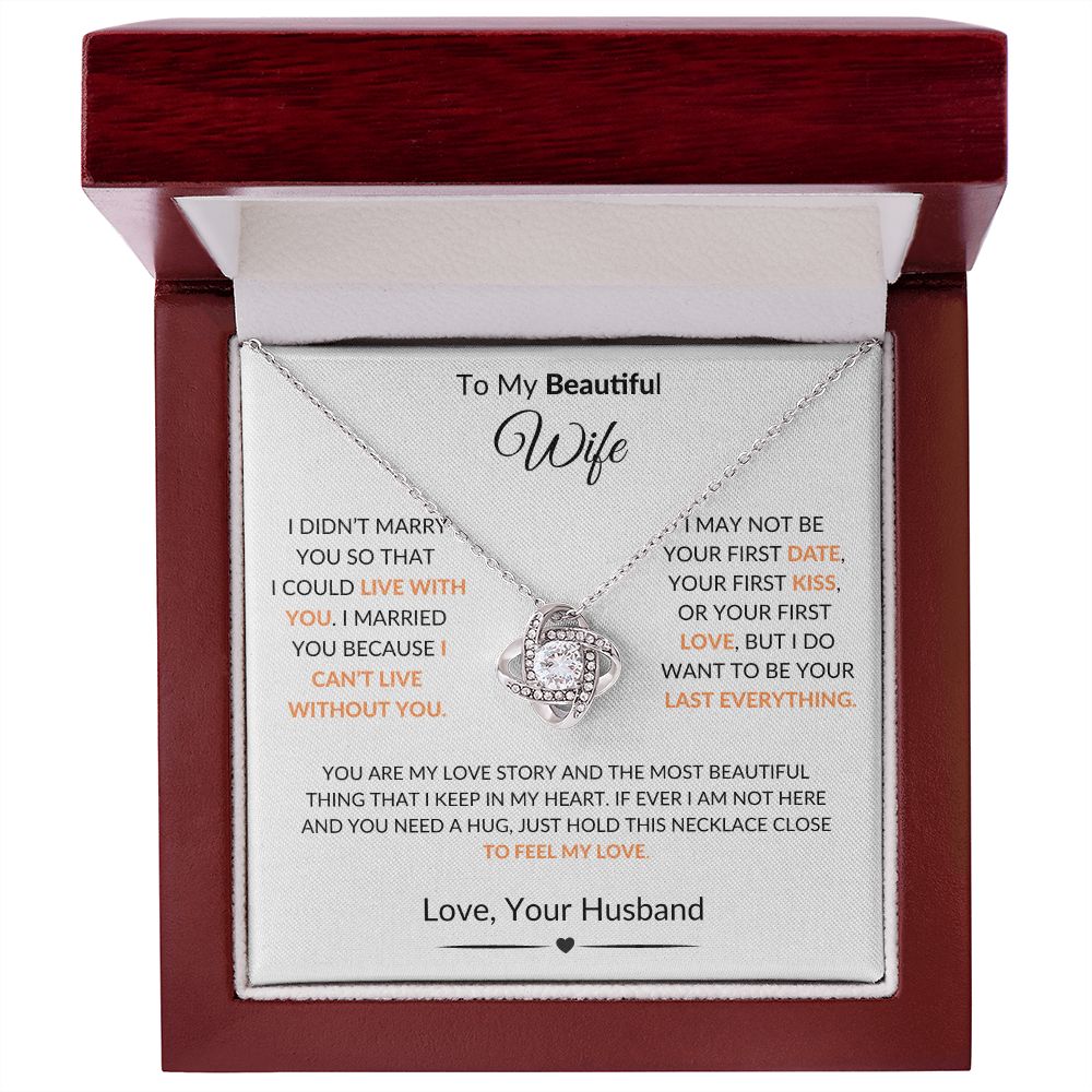 To My Beautiful Wife | Love Knot Necklace