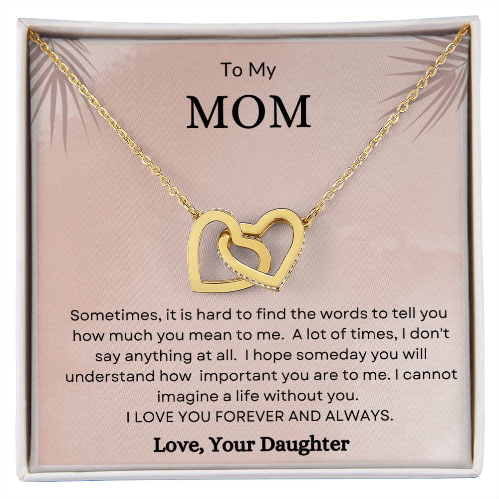 To My Mom | Interlocking Heart Necklace | From Daughter
