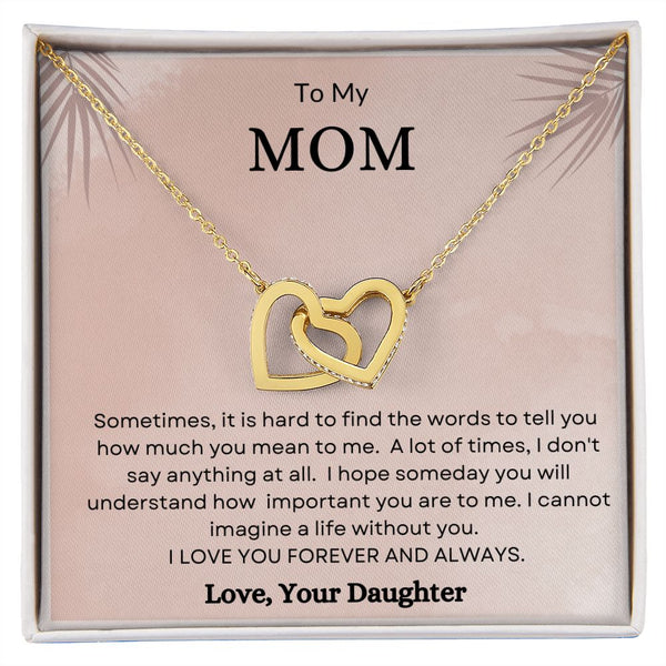 To My Mom | Interlocking Heart Necklace | From Daughter