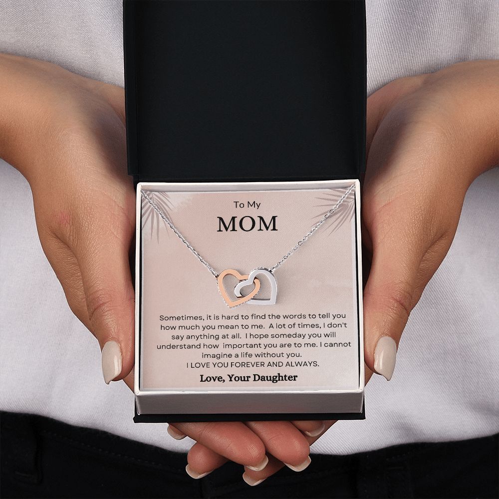 To My Mom | Interlocking Heart Necklace | From Daughter